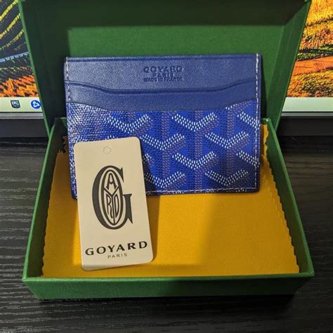 goyard card holder blue|goyard card holder retail price.